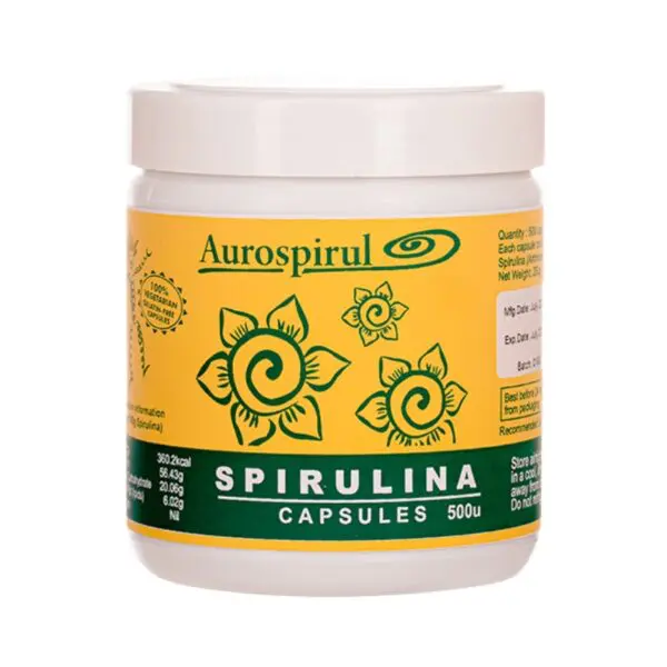 Spirulina Aurospirul 500 kapsułek – opakowanie produktu