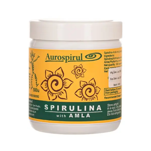 Spirulina z amlą Aurospirul 500 kapsułek – opakowanie produktu
