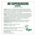 Etykieta produktu AV SuperGreens 100 g w proszku