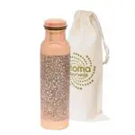 butelka miedziana na wode Flower grawer czarny 950ml moma ayurveda