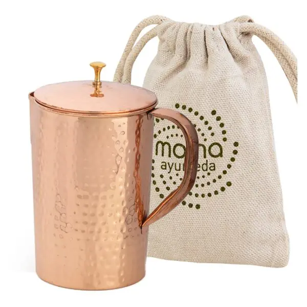 Dzbanek miedziany na wodę | młotkowany | 2000 ml