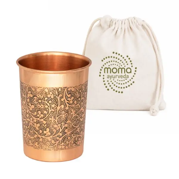 OUTLET Kubek miedziany na wodę | Flower | grawer czarny | 250...
