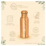infografika butelka miedziana na wode mlotkowana 600ml moma ayurveda