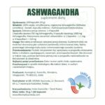 Etykieta produktu Ashwagandha Aurospirul 100 kapsułek