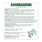 Etykieta produktu Ashwagandha Aurospirul 500 kapsułek