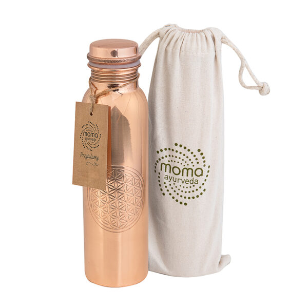 Butelka miedziana | ozdobna | Kwiat Życia | 950ml