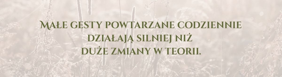 Małe gesty powtarzane codziennie działają silniej niż duże zmiany w teorii.
