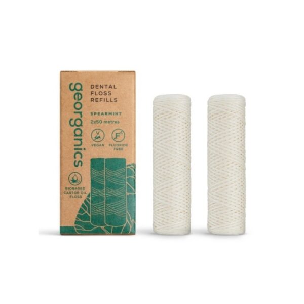 Georganics uzupełnienie Nić dentystyczna z bionylonu Zielona mięta 2x50m